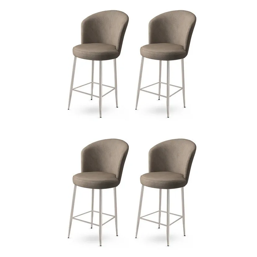 Set 4 barske stolice Alte Cappuccino Chrome