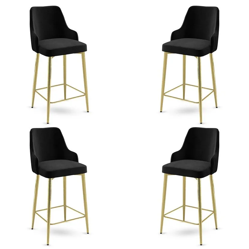 Set 4 barske stolice Enox Black Gold