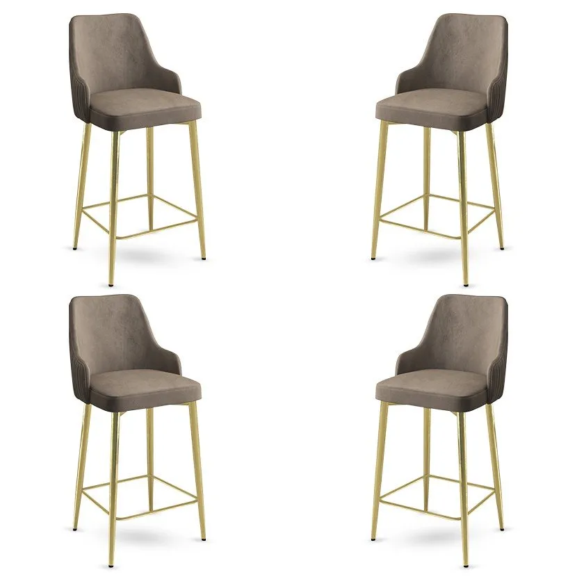 Set 4 barske stolice Enox Cappuccino Gold