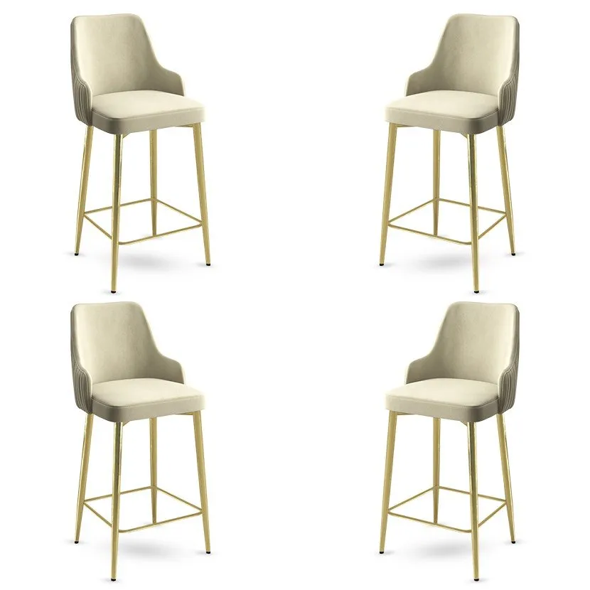 Set 4 barske stolice Enox Cream Gold