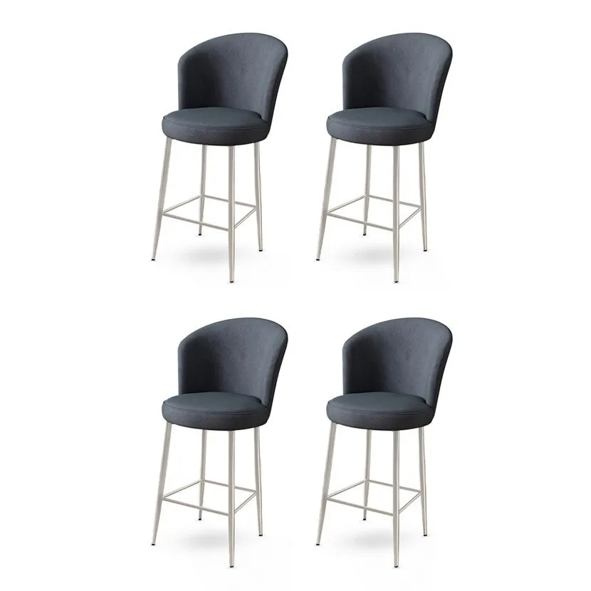 Set 4 barske stolice Fora Anthracite Chrome