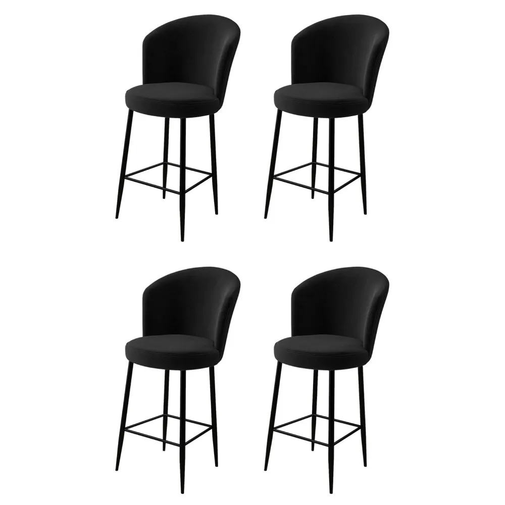 Set 4 barske stolice Fora Black