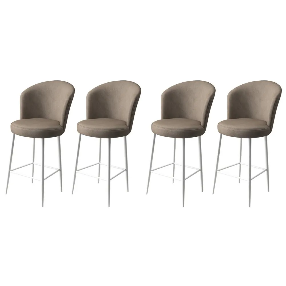 Set 4 barske stolice Fora Cappuccino White