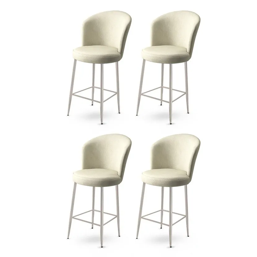 Set 4 barske stolice Fora Cream Chrome