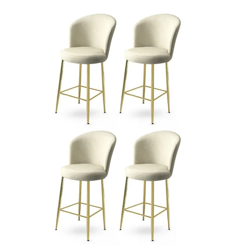 Set 4 barske stolice Fora Cream Gold