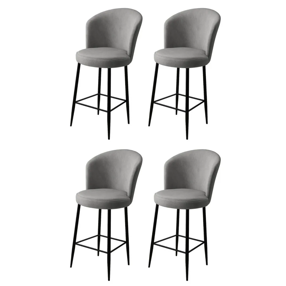 Set 4 barske stolice Fora Grey Black