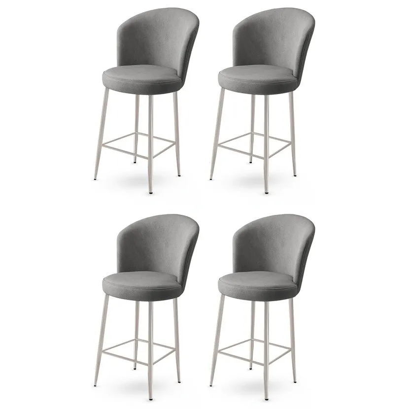Set 4 barske stolice Fora Grey Chrome