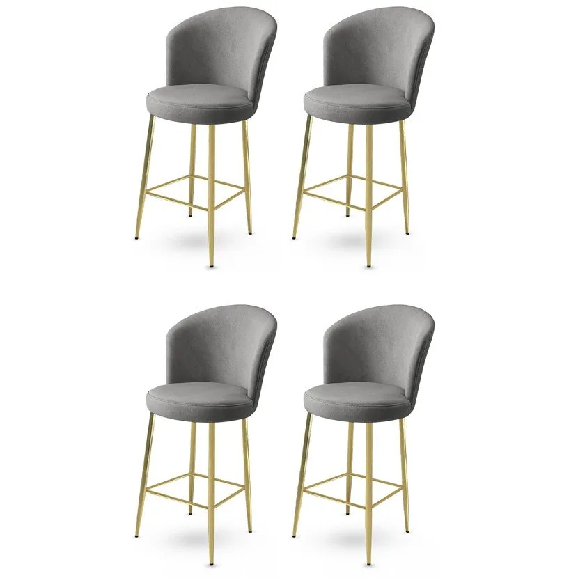 Set 4 barske stolice Fora Grey Gold