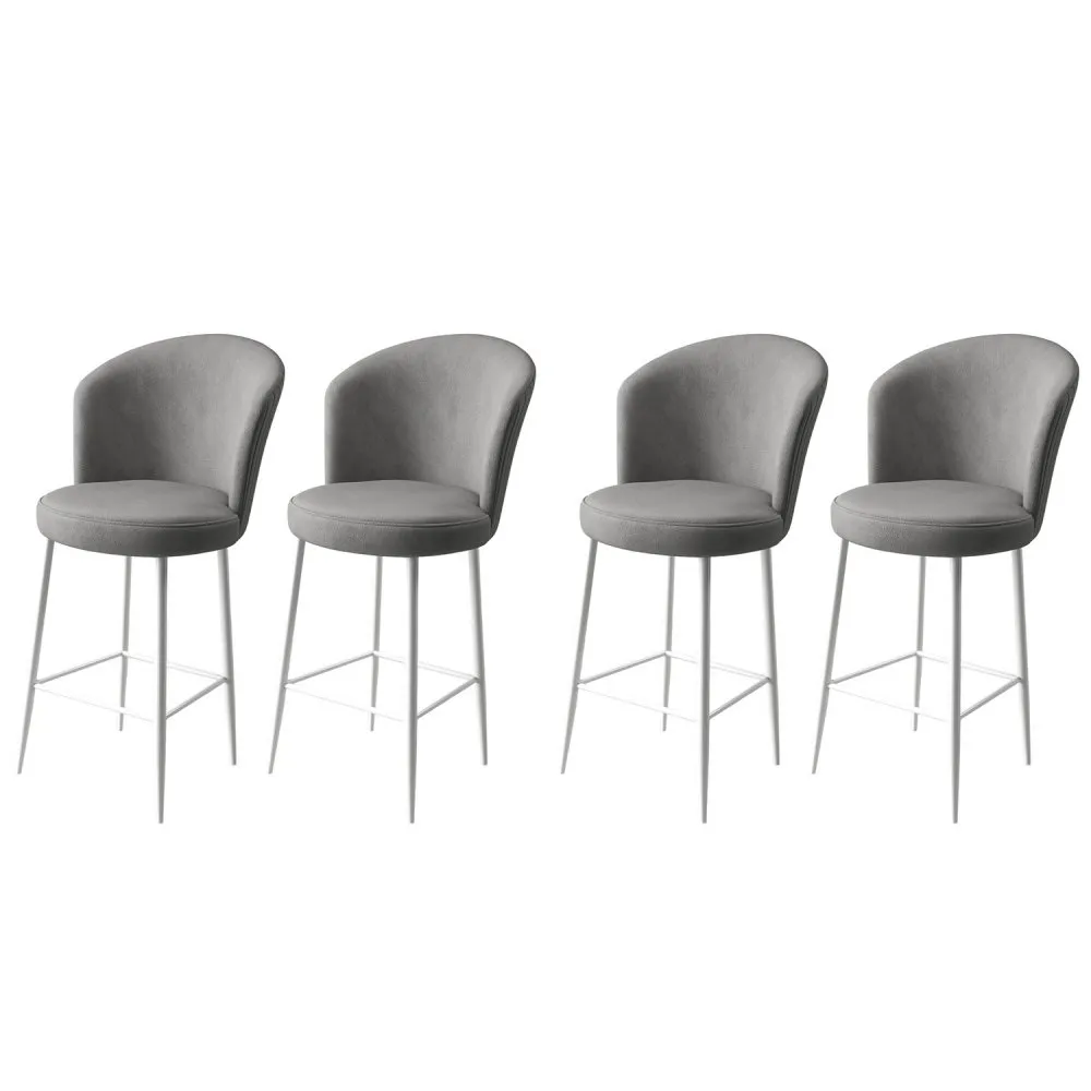 Set 4 barske stolice Fora Grey White