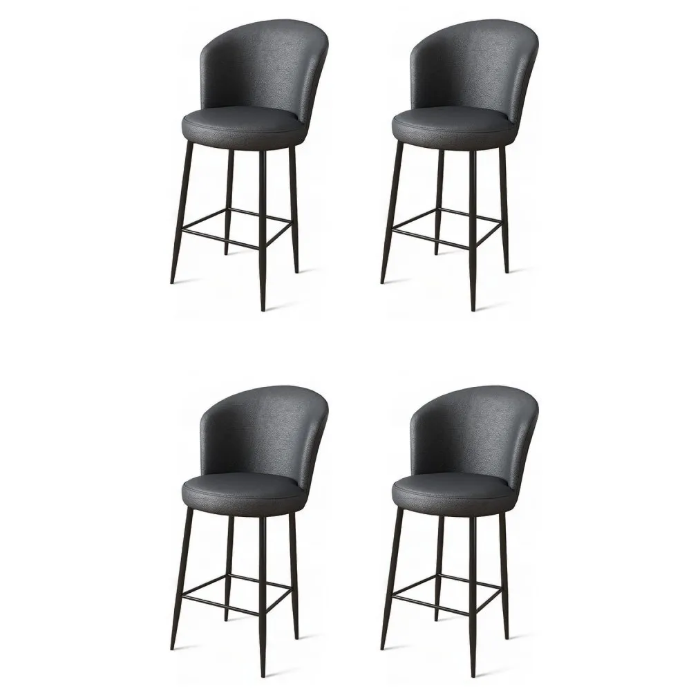 Set 4 barske stolice Uras Anthracite Black