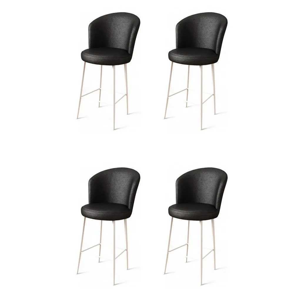 Set 4 barske stolice Uras Black White