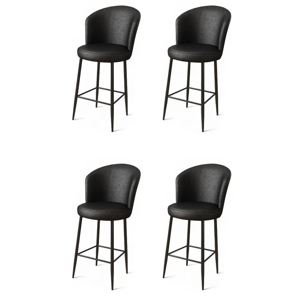 Set 4 barske stolice Uras Black