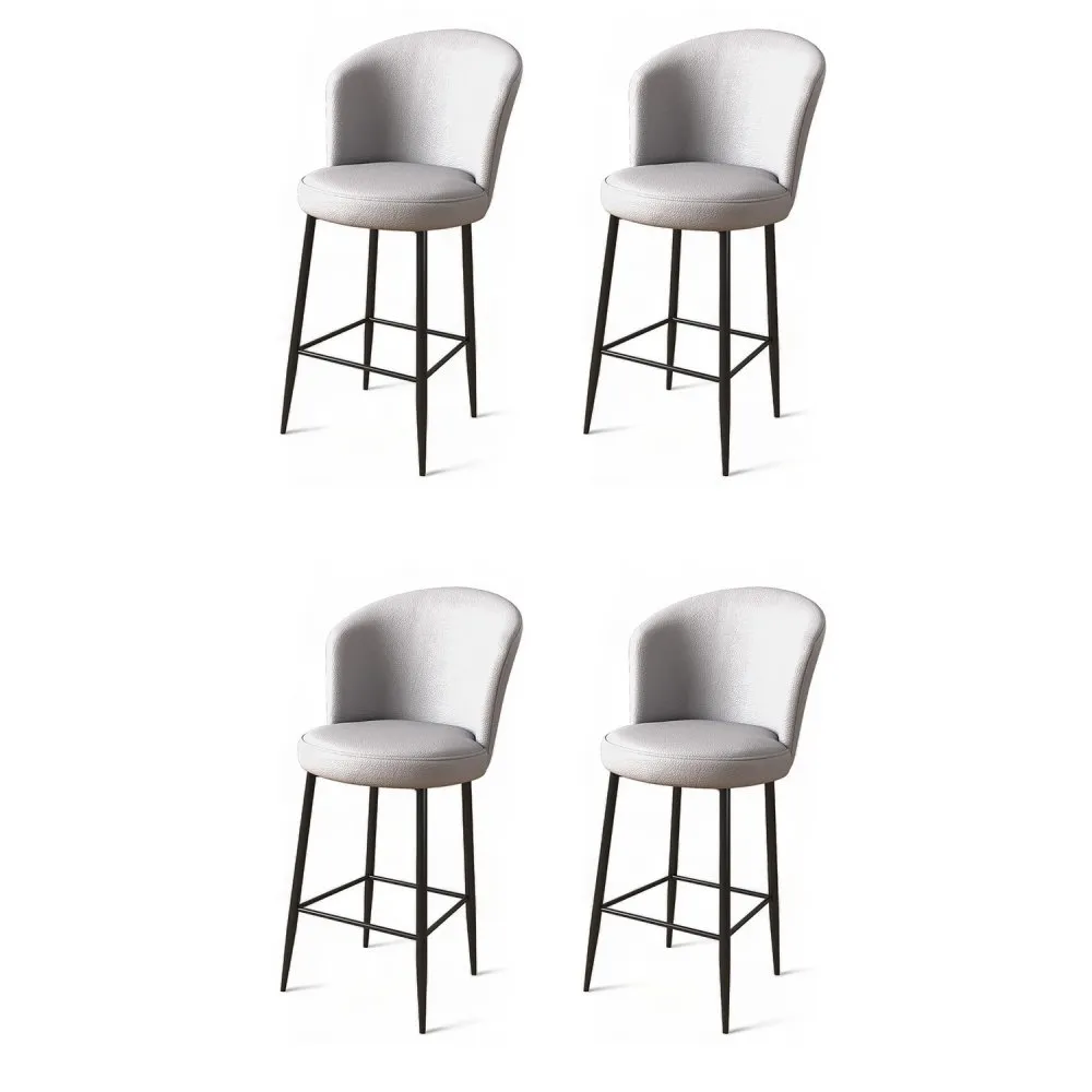 Set 4 barske stolice Uras Grey Black