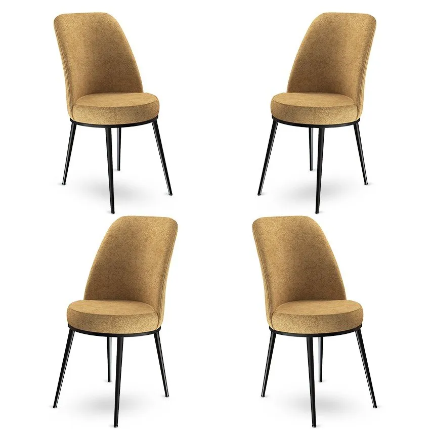 Set 4 stolice Dexa Cappuccino Black