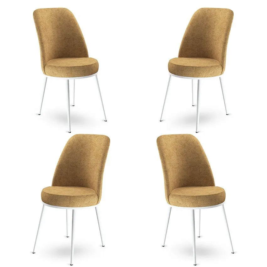 Set 4 stolice Dexa Cappuccino White