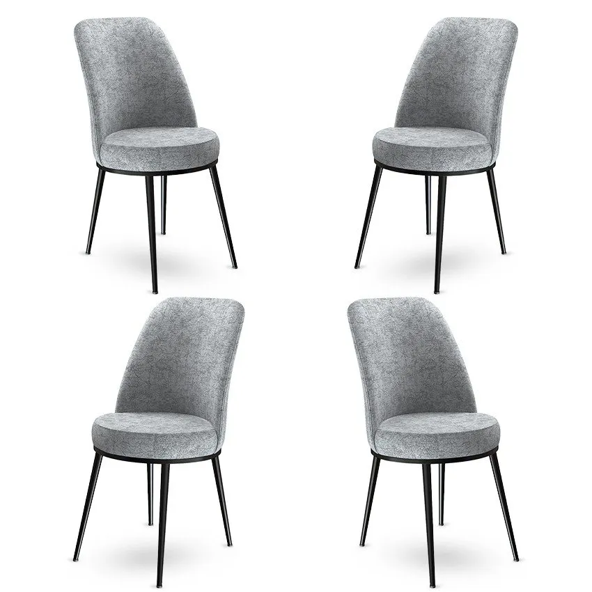 Set 4 stolice Dexa Grey Black