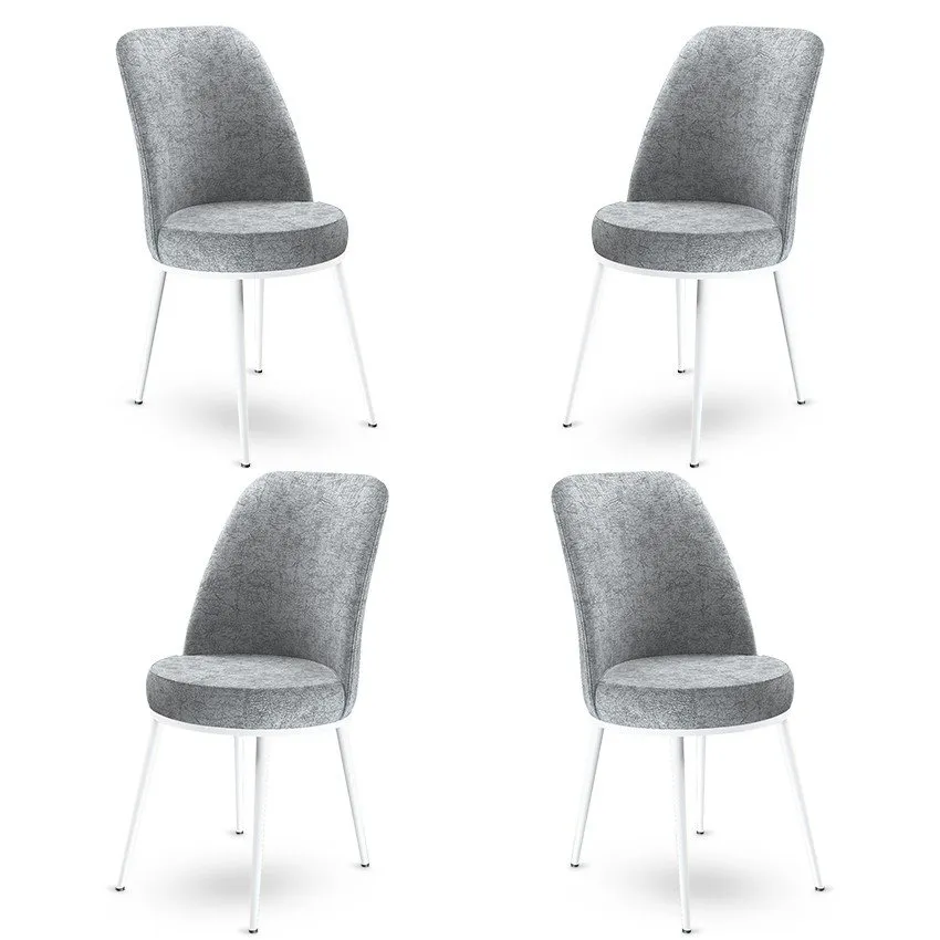 Set 4 stolice Dexa Grey White