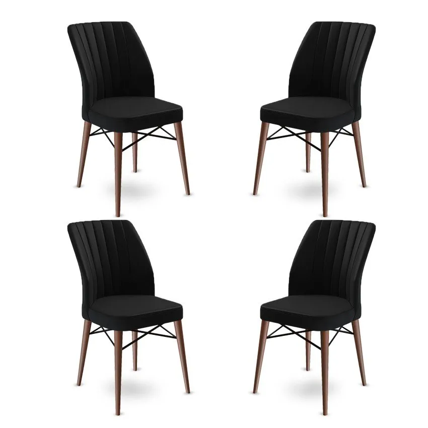Set 4 stolice Flex Black Brown