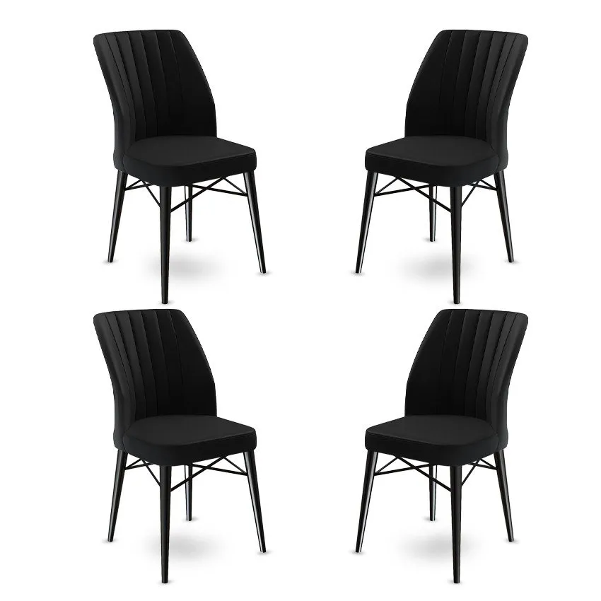 Set 4 stolice Flex Black