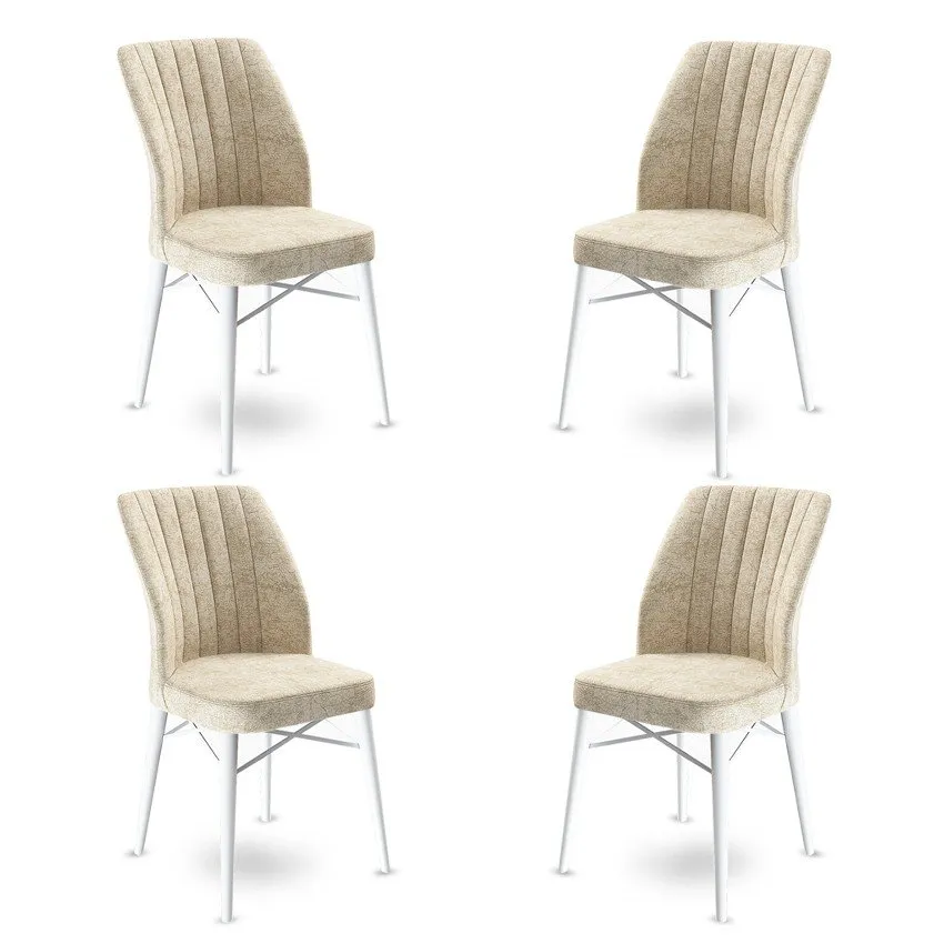 Set 4 stolice Flex Cream White