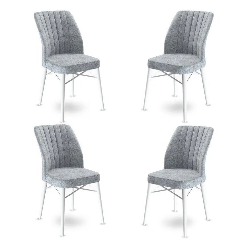 Set 4 stolice Flex Grey White
