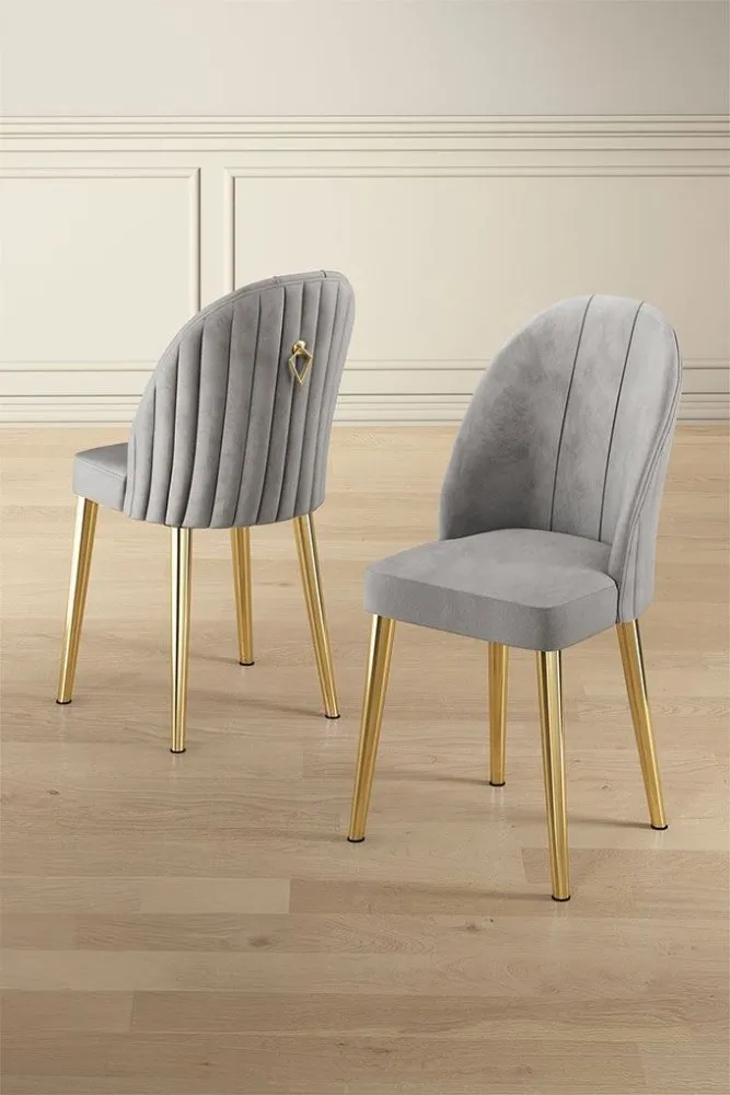 Set 4 stolice Mara Grey Gold