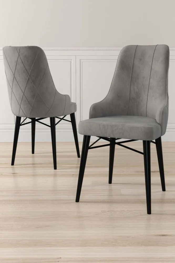 Set 4 stolice Neta Grey Black
