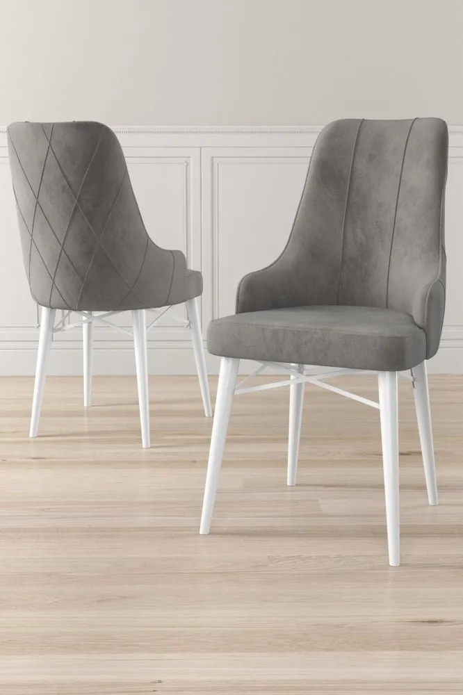 Set 4 stolice Neta Grey White