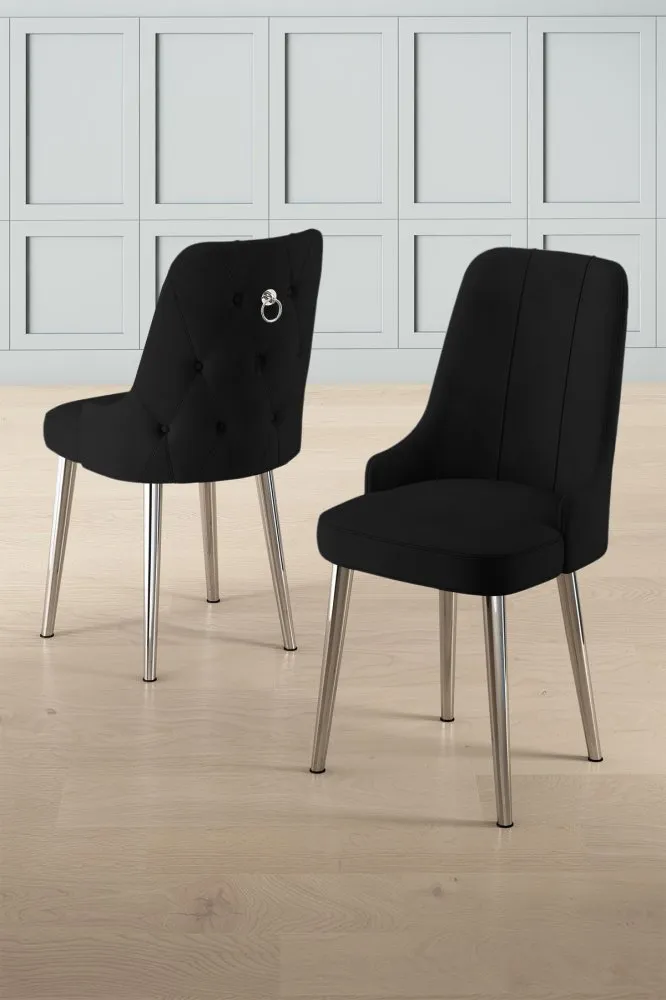 Set 4 stolice Newa Black Chrome