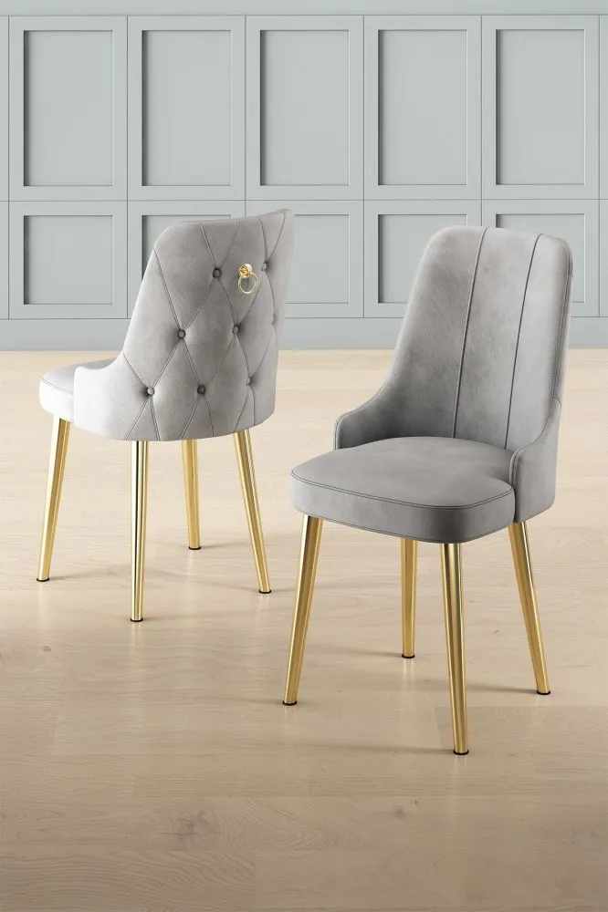 Set 4 stolice Newa Grey Gold