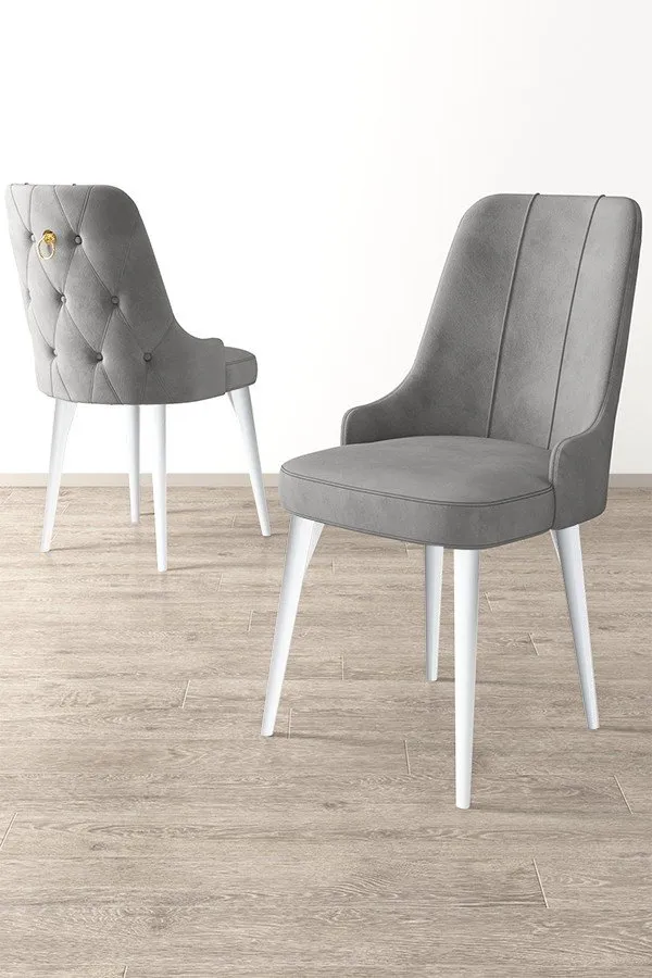 Set 4 stolice Newa Grey White