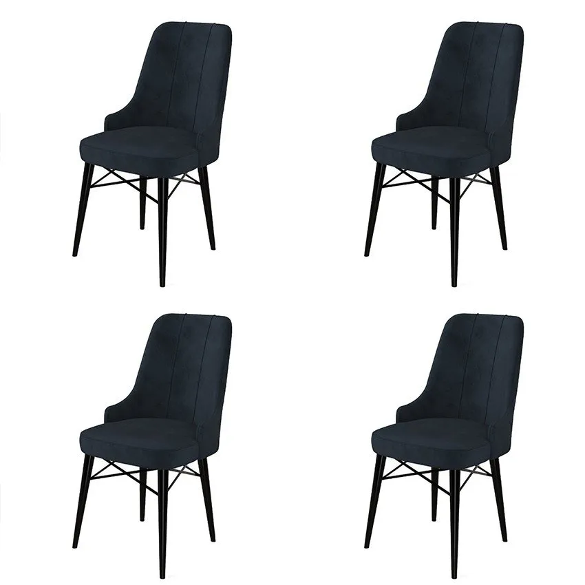 Set 4 stolice Pare Anthracite Black