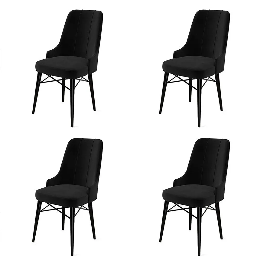 Set 4 stolice Pare Black
