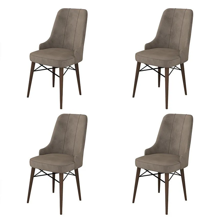 Set 4 stolice Pare Cappuccino Brown