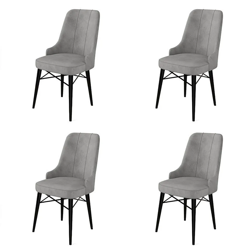 Set 4 stolice Pare Grey Black