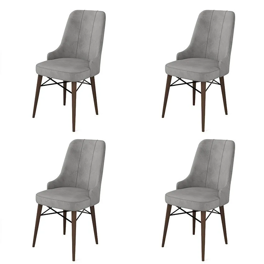 Set 4 stolice Pare Grey Brown