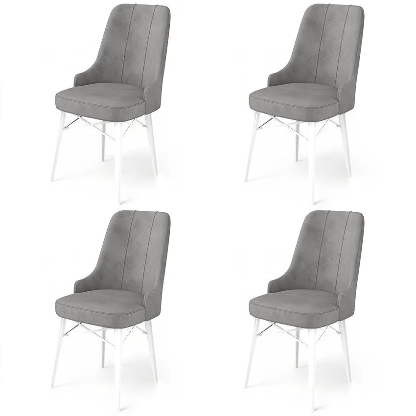 Set 4 stolice Pare Grey White
