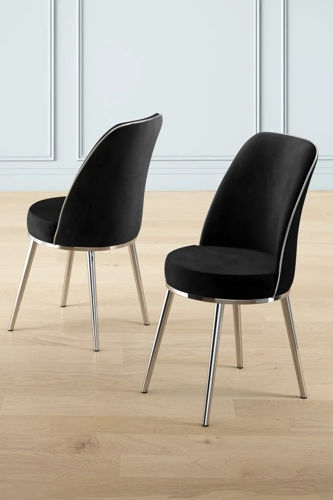 Set 4 stolice Pefa Black Chrome