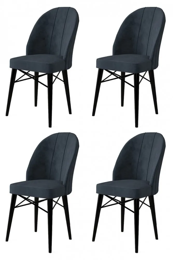Set 4 stolice Ritim Anthracite Black