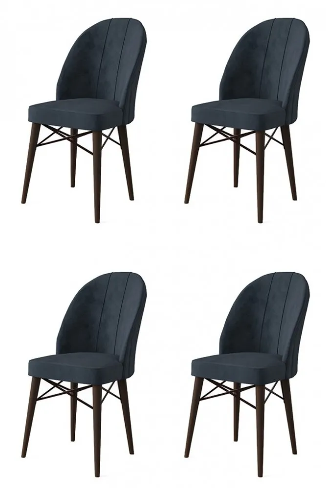 Set 4 stolice Ritim Anthracite Brown