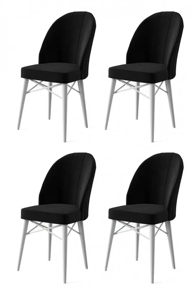 Set 4 stolice Ritim Black White