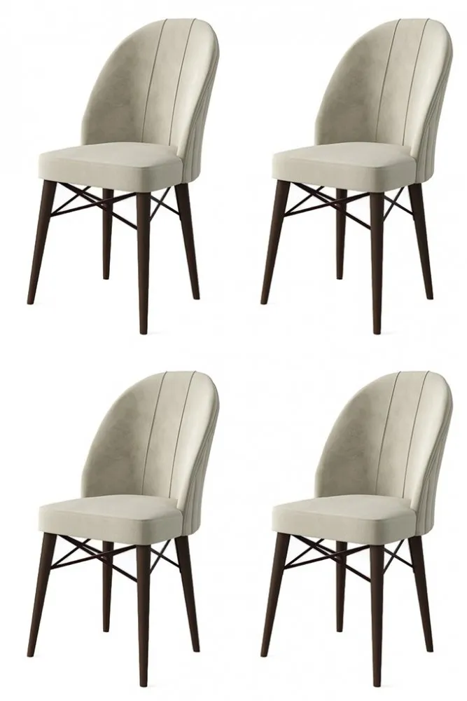 Set 4 stolice Ritim Cream Brown
