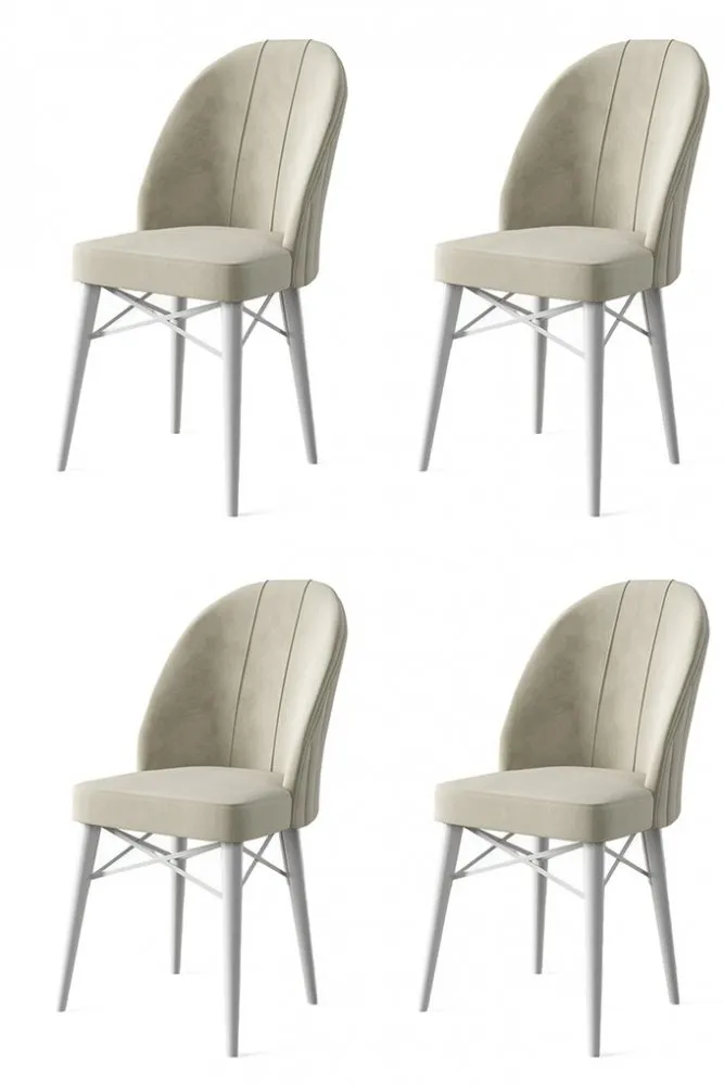 Set 4 stolice Ritim Cream White