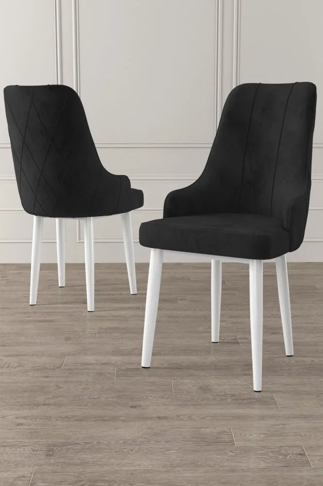 Set 4 stolice Trex Black White