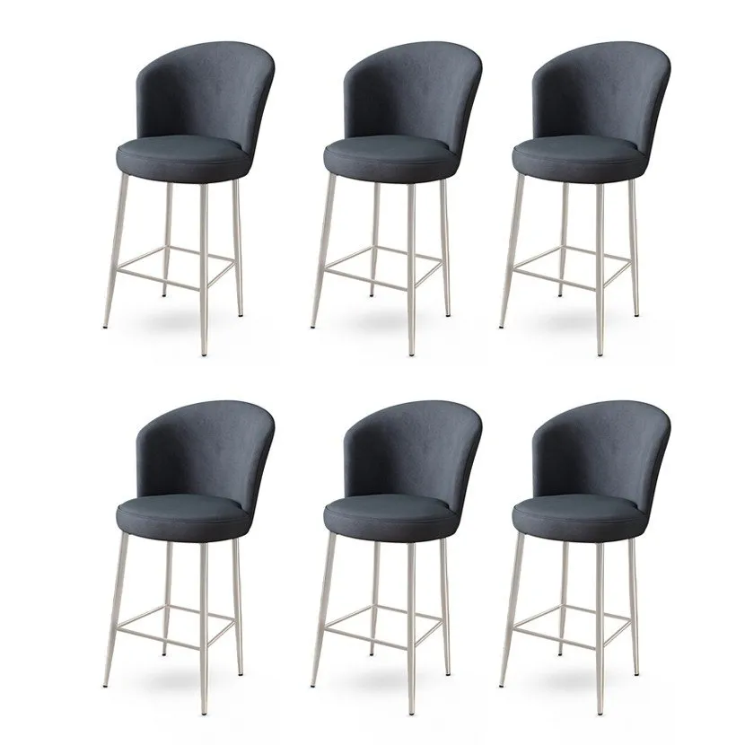 Set 6 barskih stolica Alte Anthracite Chrome