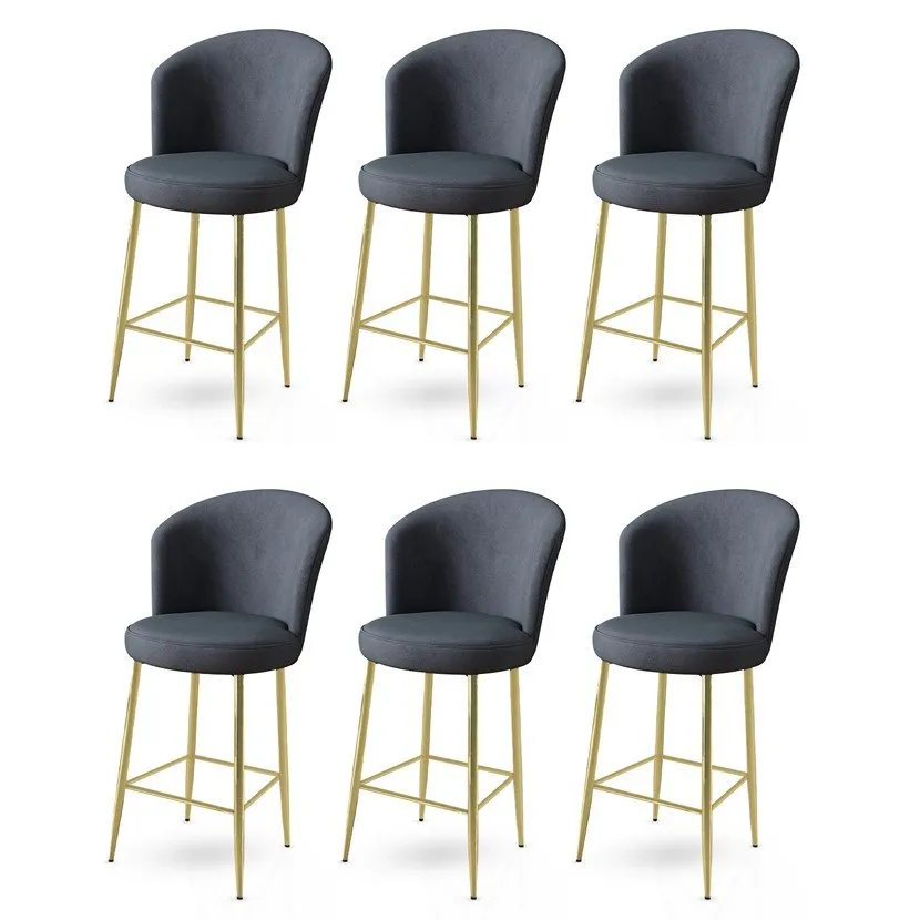 Set 6 barskih stolica Alte Anthracite Gold