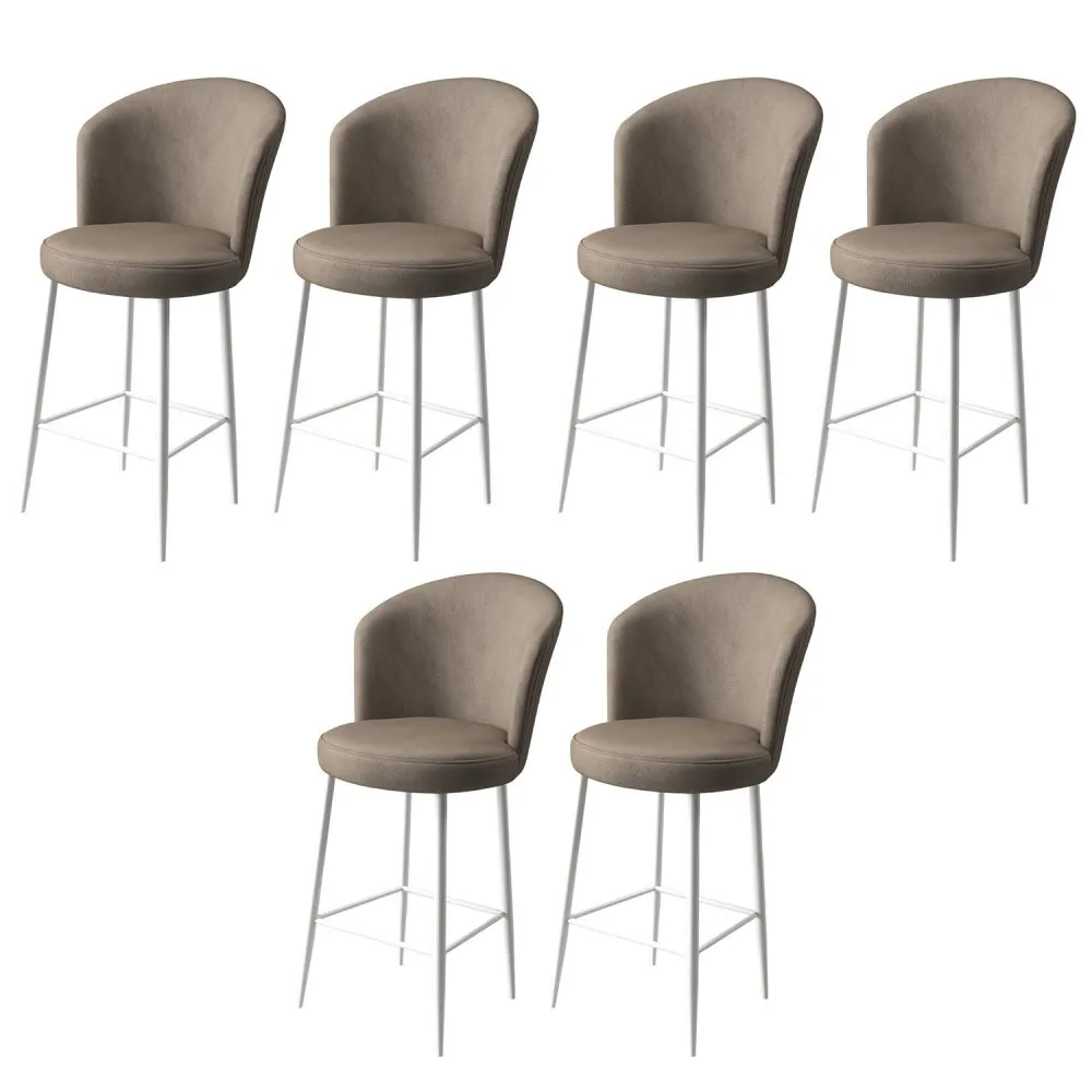 Set 6 barskih stolica Alte Cappuccino White