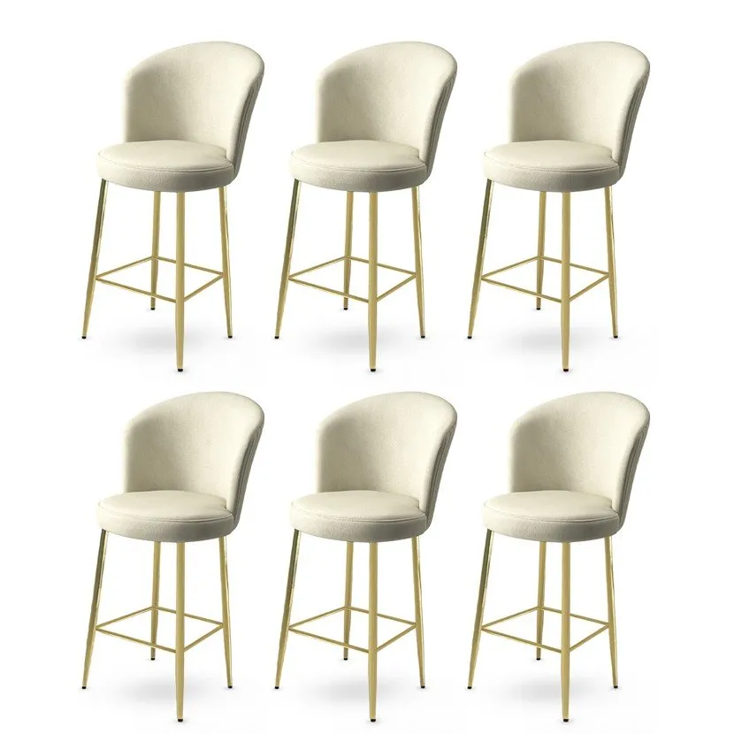 Set 6 barskih stolica Alte Cream Gold