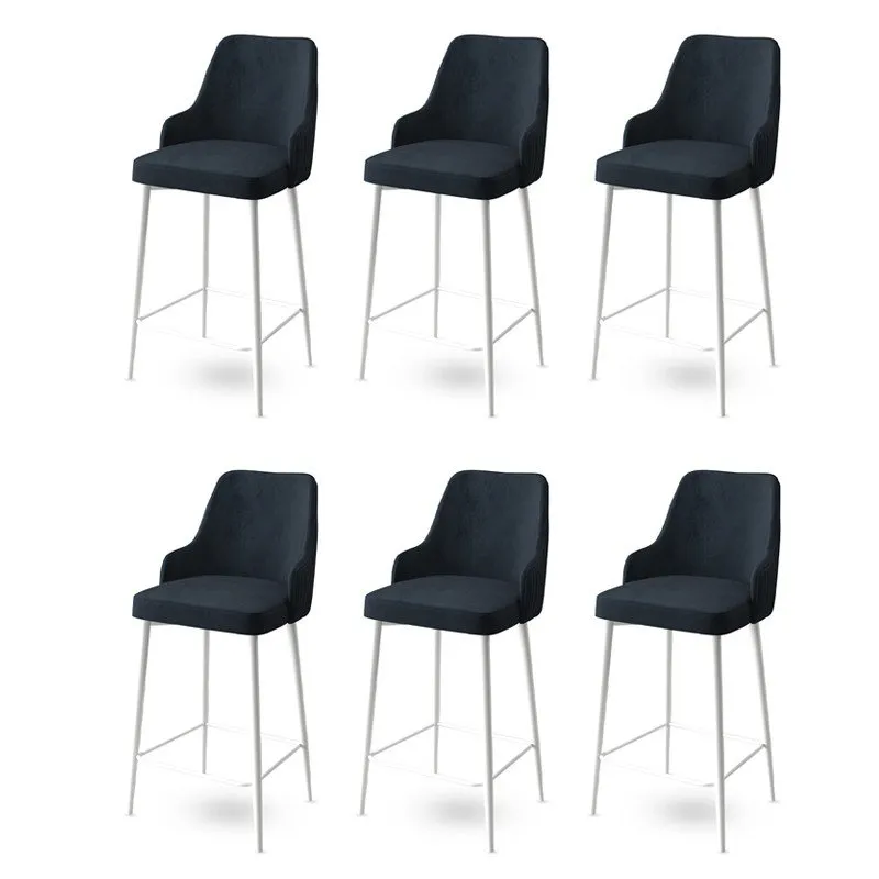 Set 6 barskih stolica Enox Anthracite White