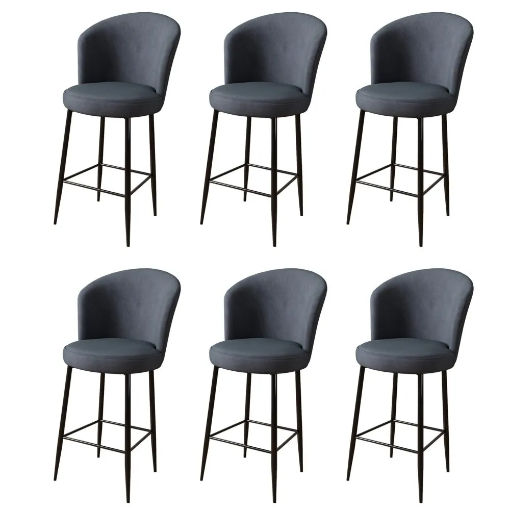 Set 6 barskih stolica Fora Anthracite Black